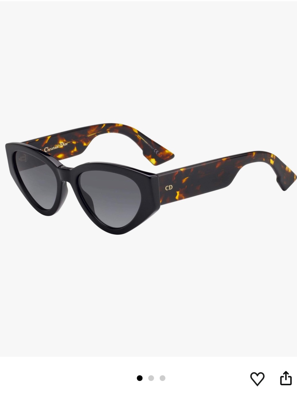Dior Cat-Eye Tortoiseshell Sunglasses - Black/Tortoise
